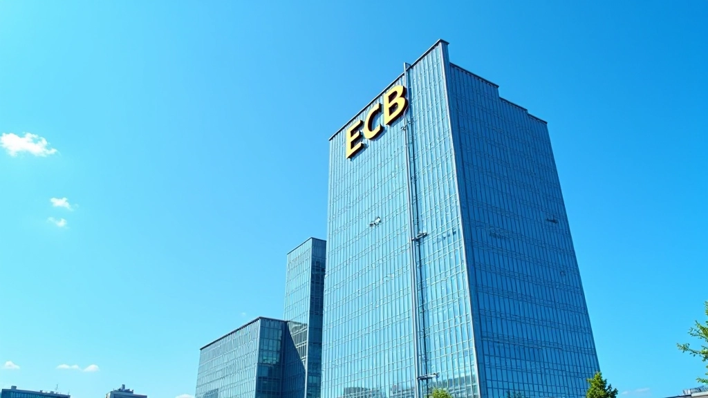 EZB-Gebäude in Frankfurt mit modernem Design und klarer Architektur, Symbol der europäischen Zentralbank