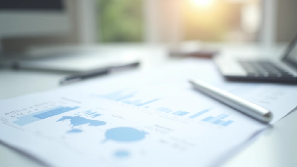 Wirtschaftliche Daten und Statistiken auf einem modernen Analysetisch mit Papieren und Schaubildern