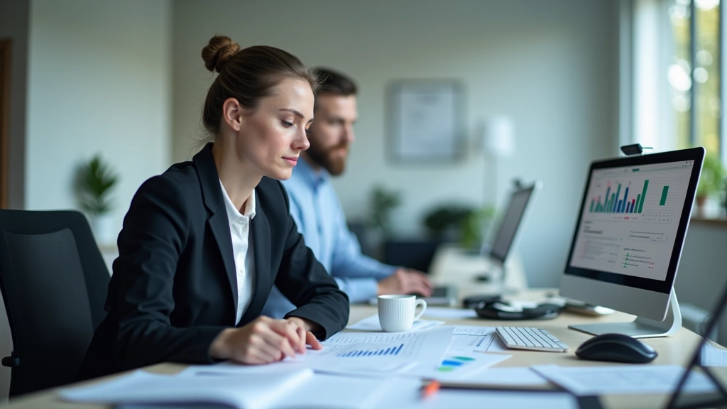 Finanzanalyst bei der Überprüfung von geldpolitischen Daten und Berichten